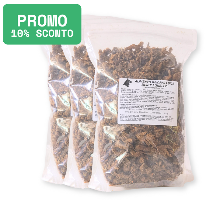 PROMO PACK - Barf Disidratata - Agnello 3Kg